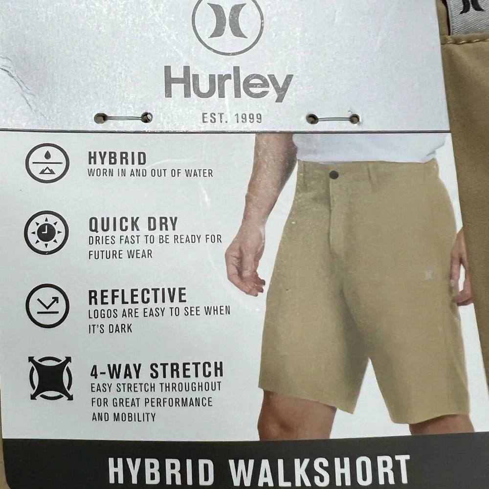 Hurley Hybrid Walkshorts Quickdry clay color shorts Size 36